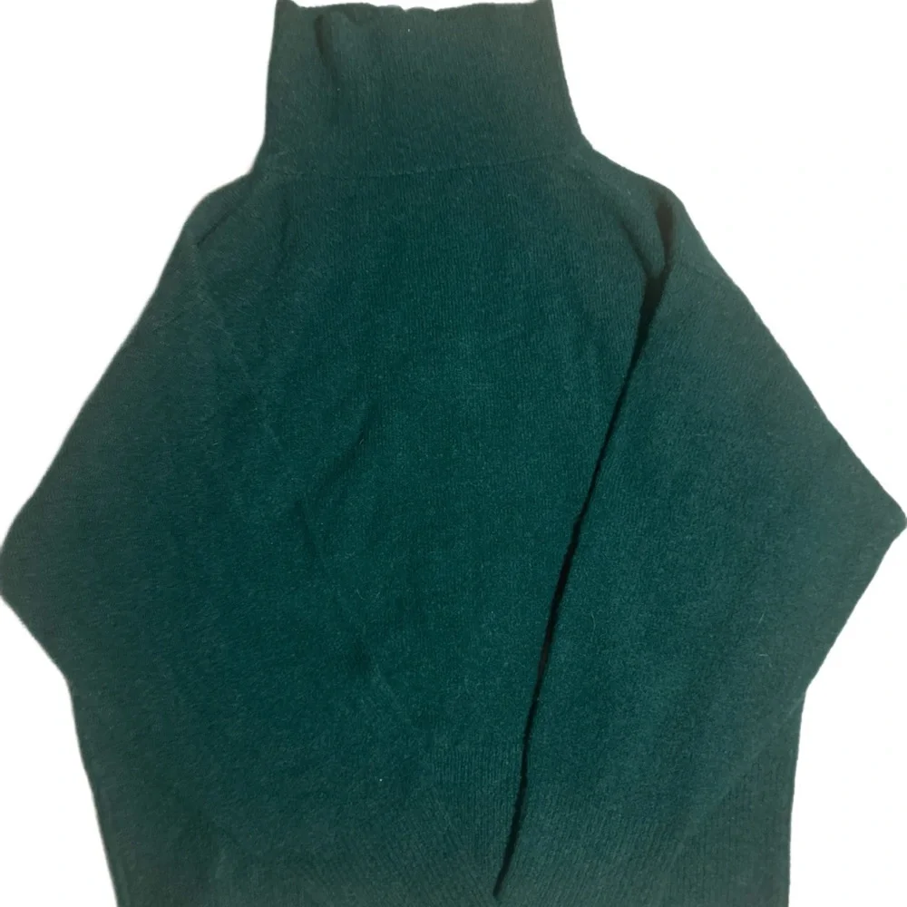 J Crew  Forest Green Relaxed Zip-Up Stretch Sweater - Picture 3 of 8
